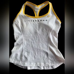 Nike LIVESTRONG Women's White and Yellow Tank Top Size Medium